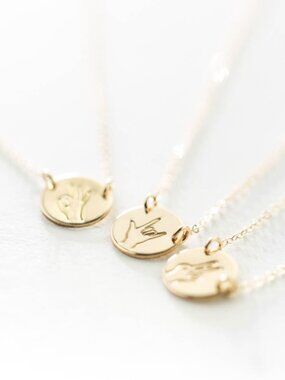Minimalist Hand Sign Language ASL Charm Necklace